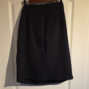 Roz & Ali Black Pencil Skirt with Silver Zipper Details